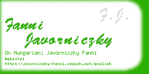 fanni javorniczky business card
